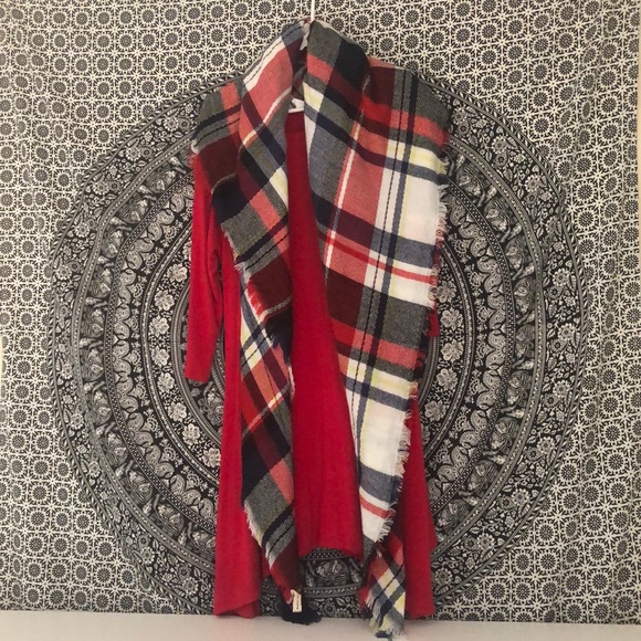 Bellamie Dresses & Skirts - Red Dress Blanket Scarf